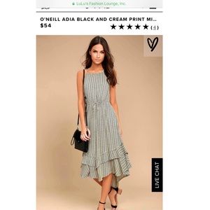 Cream and black Midi Dress